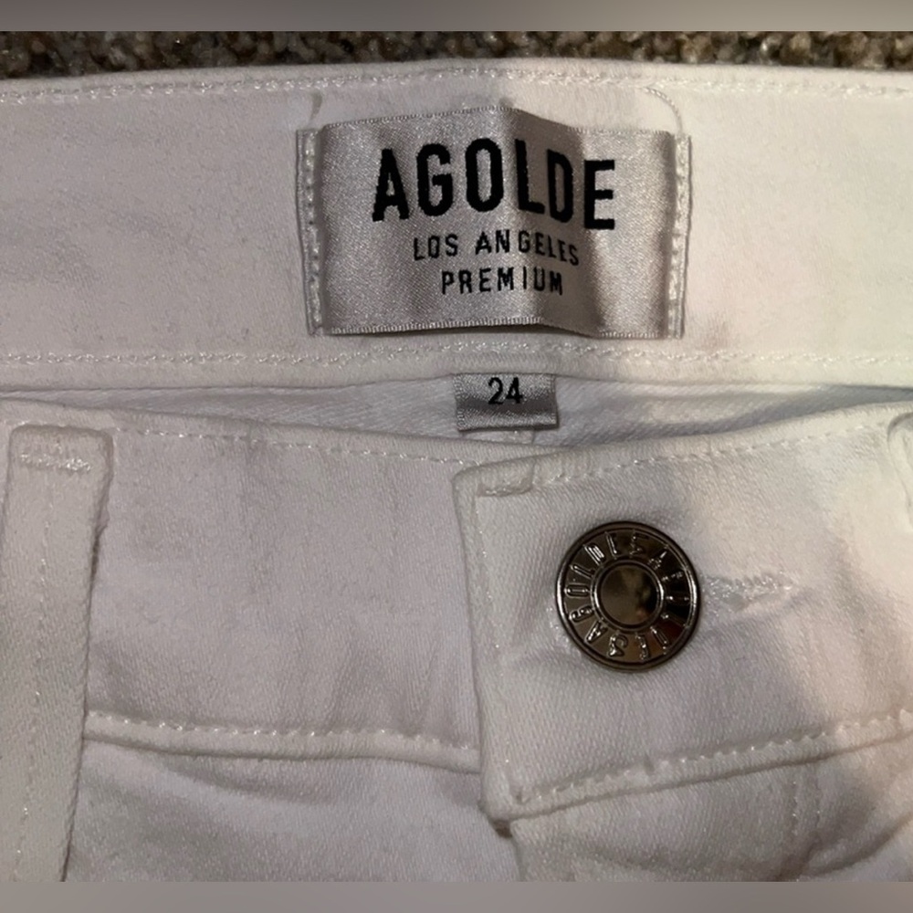 NWOT Agolde Sophie Crop Skinny Jeans Shoreline Destruct Size 24 - Picture 9 of 11
